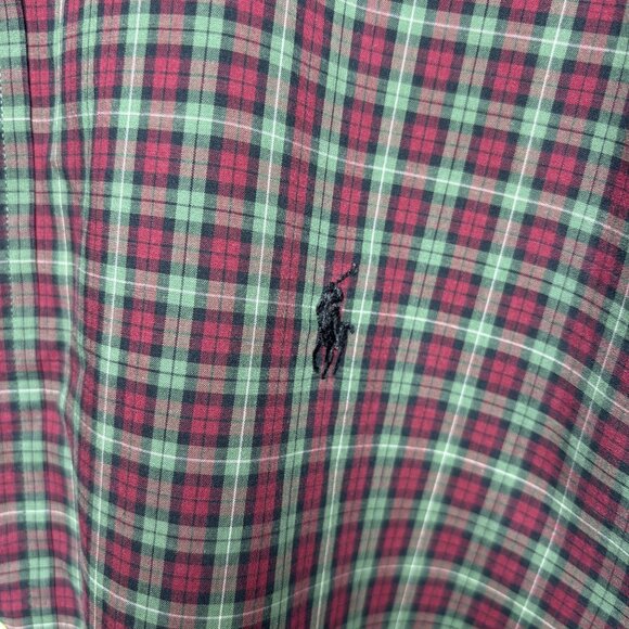 Ralph Lauren casual Mens Red & Green Plaid Button-Down Shirt Size XXL preppy - Picture 3 of 10